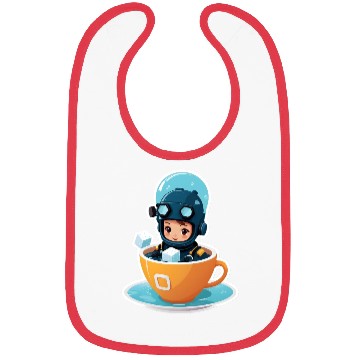 Discover Diver Coffee Cup Fantasy Sticker. Bibs