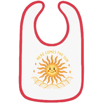 Discover Here Comes The Sun Wavy Folk Art Retro 60s Bibs