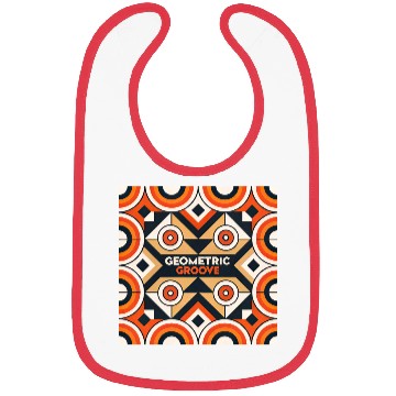 Discover Geometric Groove Mod Shapes Pattern Retro 60s Bibs
