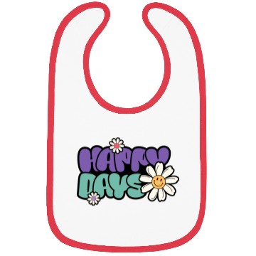 Discover Happy Days | Groovy Retro Daisy Flower Bibs