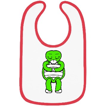 Discover Turtle prays meditates bows greeting hands relax Bibs