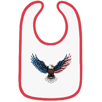 Discover us flag colored eagle Bibs