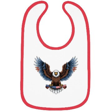 Discover brow blue eagle with us flag Bibs