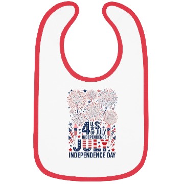 Discover US independance day fireworks square design Bibs