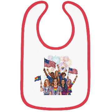 Discover lgbt community raibow with us flag Bibs