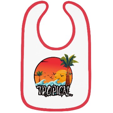 Discover Vibrant Tropical Sunset Scene Bibs