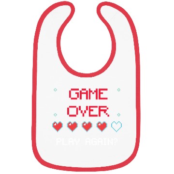 Discover Game Over , Play Again ? Pixel Art Bibs