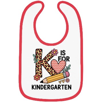 Discover K Is For Kindergarten Teacher Leopard First Day Bibs