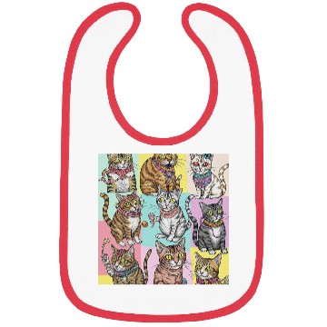 Discover Psychedelic Cat Collage Bibs