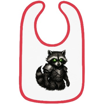 Discover Armored Forest Raccoon – Glowing-Eyed Fantasy Ward Bibs