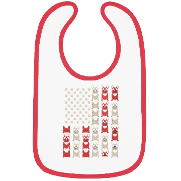 Discover French Bulldog American Flag Paw Print Pattern Bibs