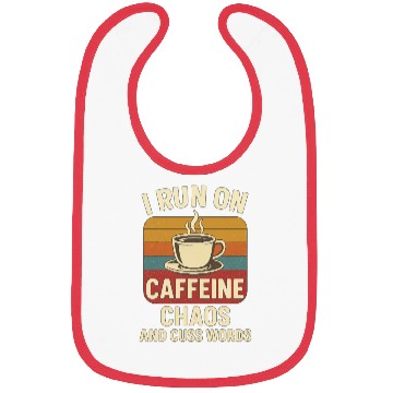 Discover Caffeine Chaos Retro Design Bibs