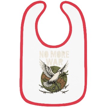 Discover No More War - Peace Dove Anti War Activist Design Bibs