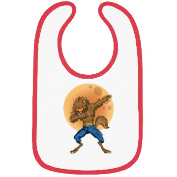 Discover Dabbing Werewolf Retro Moon Halloween Monster Bibs