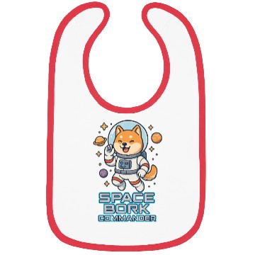 Discover Space Bork Commander Cute Shiba Inu Astronaut F Bibs