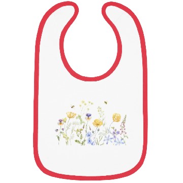 Discover "Wildflower Garden Botanical Illustration - Nature Bibs