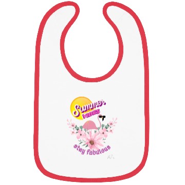 Discover “Summer Vibes,Stay Fabulous”Flamingo Graphic tshir Bibs