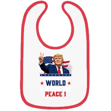 Discover Congratulations world, It's time for peace! Bibs