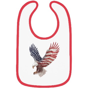 Discover Bald Eagle with the American Flag Forming Wings Bibs