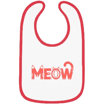 Discover Playful Meow Cat Typography for Cat Lovers Bibs