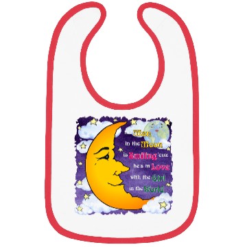 Discover Man in the Moon w Clouds Bibs