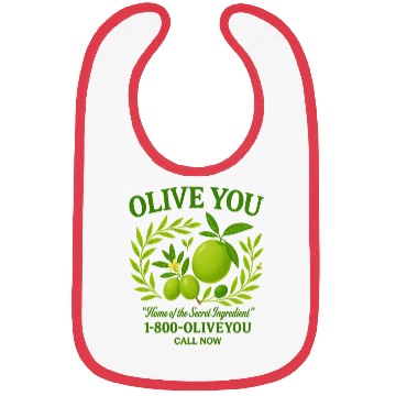 Discover Olive You Cute Vintage Pun Graphic Bibs
