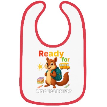 Discover Squirrel Ready for Kindergarten Back to School Bibs