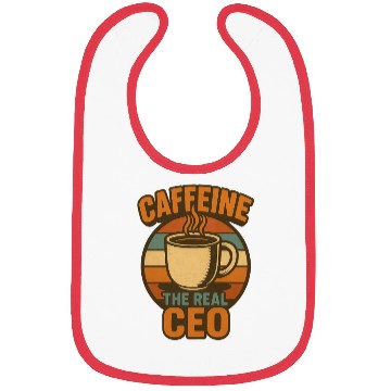 Discover Caffeine CEO Motivational Coffee Design Bibs