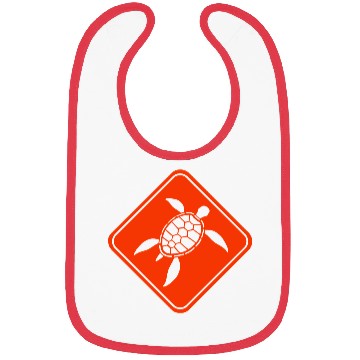 Discover Water Turtle Danger Sign Caution Zone Cool Warning Bibs