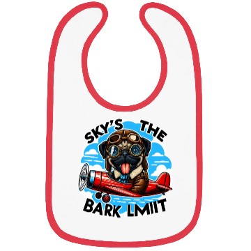 Discover Pug Pilot Bark Limit Cartoon Aviation Design Bibs