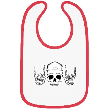 Discover Skull Rock On Skeleton Hands Art Bibs