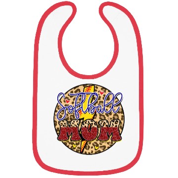 Discover Leopard Glitter Softball Mom Lightning Bibs