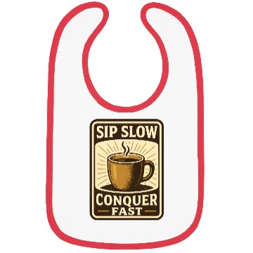 Discover Slow Sip Conquer Fast Coffee Art Bibs