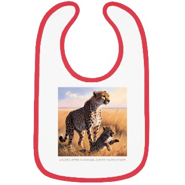 Discover Mama Cheetah and Cub Bibs