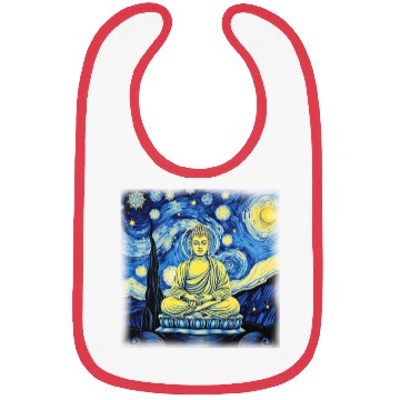 Discover Starry Night Buddha Zen Art Inspired by Van Gogh Bibs