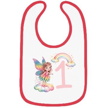 Discover Magical Rainbow Fairy Elf 1st Birthday Girl Bibs