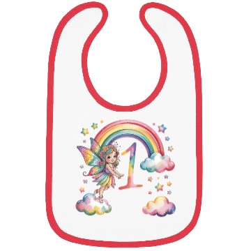 Discover Magical Rainbow Fairy Elf 1st Birthday Girl Bibs