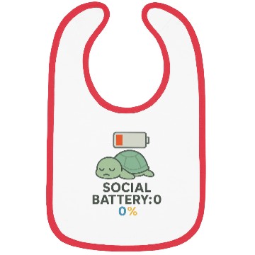 Discover Lowbat Turtle Social Battery 0% Bibs