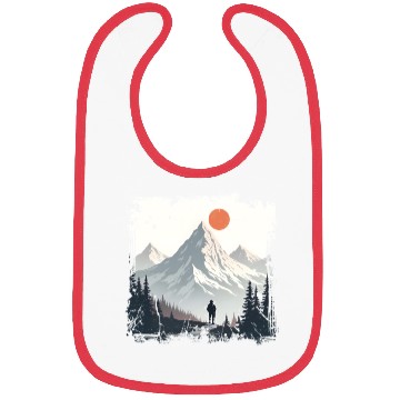 Discover Serene Mountain Wilderness Scene Bibs