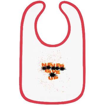 Discover Never Give Up Graffiti Splatter Design Bibs