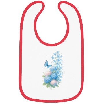 Discover Soft Blue Hydrangea and Butterfly Bibs
