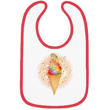Discover Artfully decorated ice cream in a waffle cone Bibs
