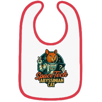 Discover Abyssinian Cat in Space Tech Style Bibs