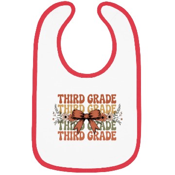Discover Third Grade Boho Bow Retro Floral Back to School Bibs