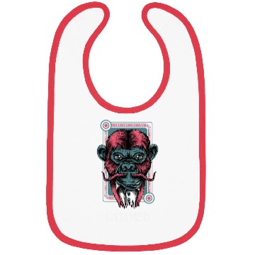 Discover Futuristic Cyber Monkey Portrait Bibs