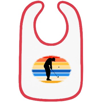 Discover Retro Style Golf Player Silhouette Golf Lover Bibs