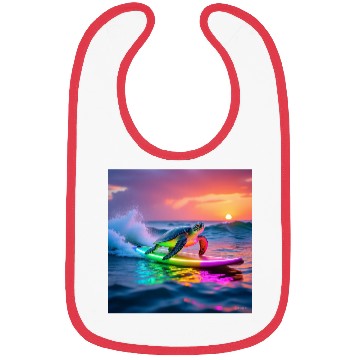 Discover sea turtle design neon turtle Bibs