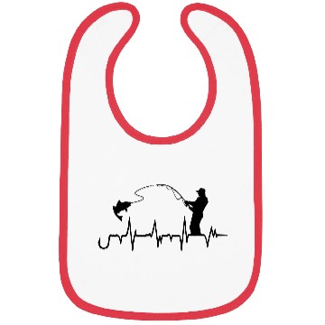 Discover Fishing Hook Heartbeat Graphic Bibs