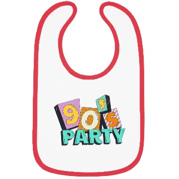 Discover 90s Party Vibes Retro Neon Dance Aesthetic Bibs