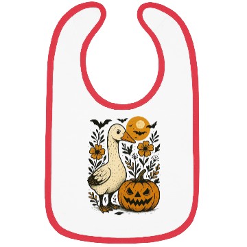 Discover Goose Halloween Fall Silly Goose Boho Flower Bibs